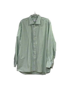 Eton Men's Green  Plaid Shirt